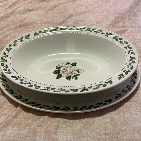 Superior Hall Quality Dinnerware Bowl & Platter Set-Cameo Rose Pattern - Picture 1 of 8